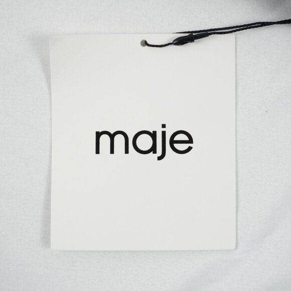 Maje Short Denim Pleated Skirt with Lining in Marine Blue Size 36 (NWT) - Picture 10 of 13